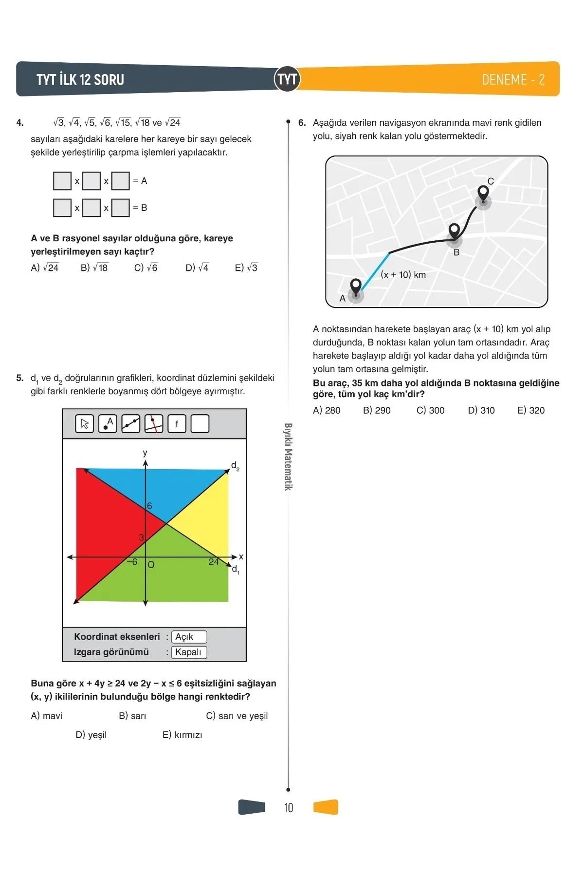 TYT İlk 12 - AYT İlk 10 Soru Matematik 30 Deneme- Öğren de Gel +22 Net - Bıyıklı Matematik