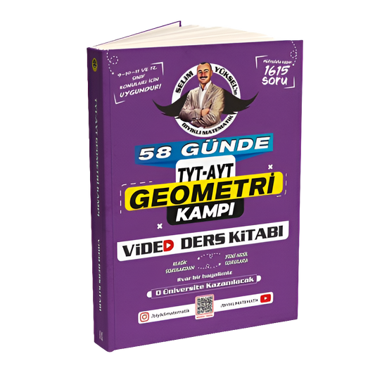Bıyıklı Matematik Yayınları 58 Günde TYT AYT Geometri Kampı Video Ders Kitabı Selim Yüksel